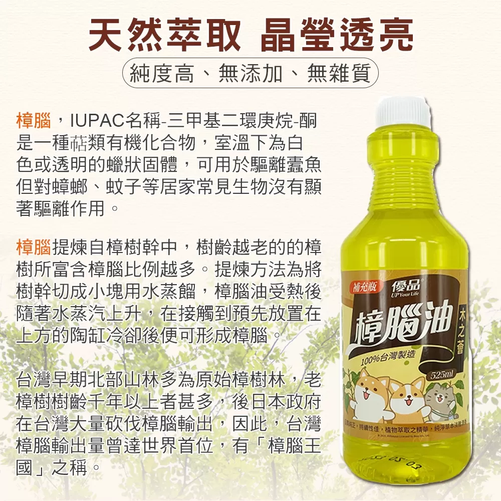 【優品X柴語錄】樟腦油-補充瓶525ml商品介紹-1-3