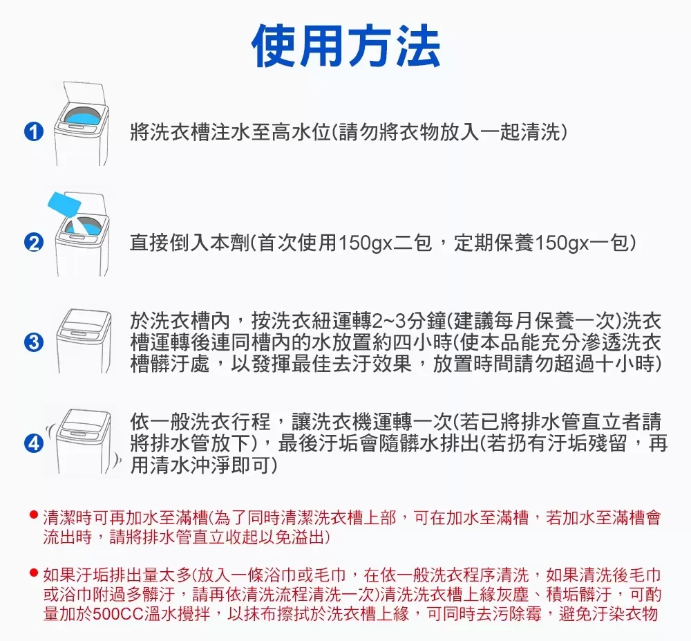 【買二送一】優品洗衣槽去污防霉劑(4入裝)商品介紹-1-7