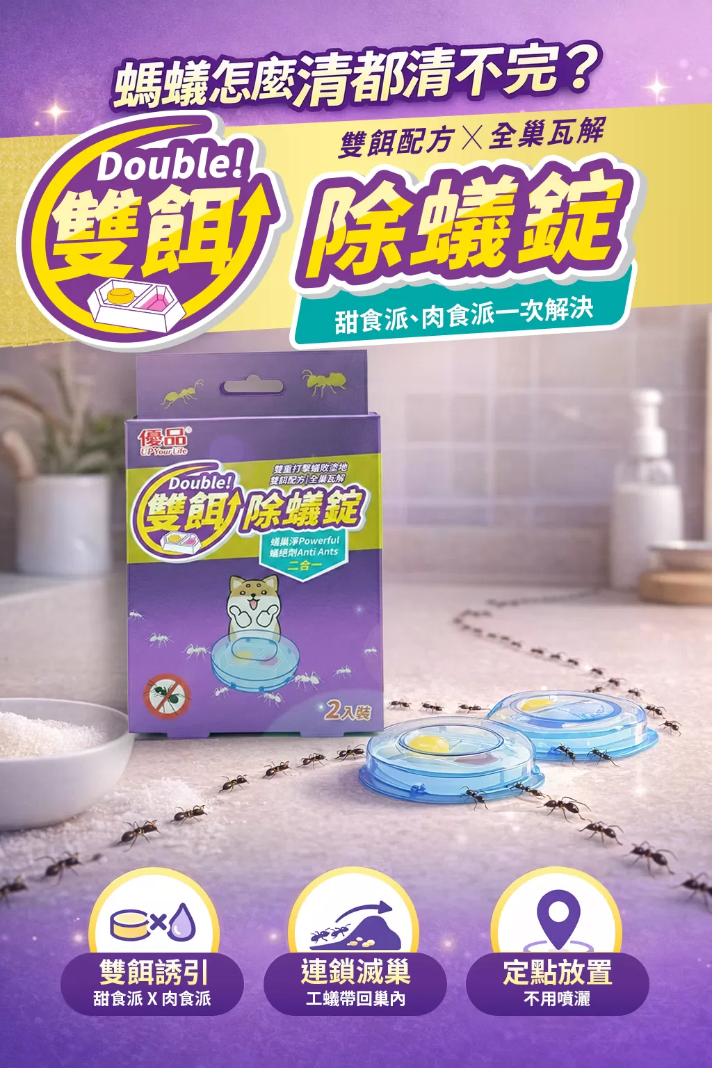 【新品上市】雙餌除蟻錠(2入裝)- 2入組商品介紹-1-1
