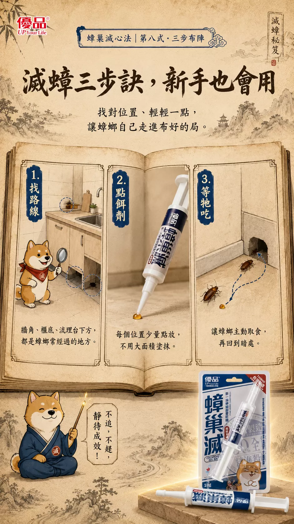 【優品蟑巢滅】連鎖除蟑凝膠餌劑 10g|針筒型點藥設計商品介紹-3-2